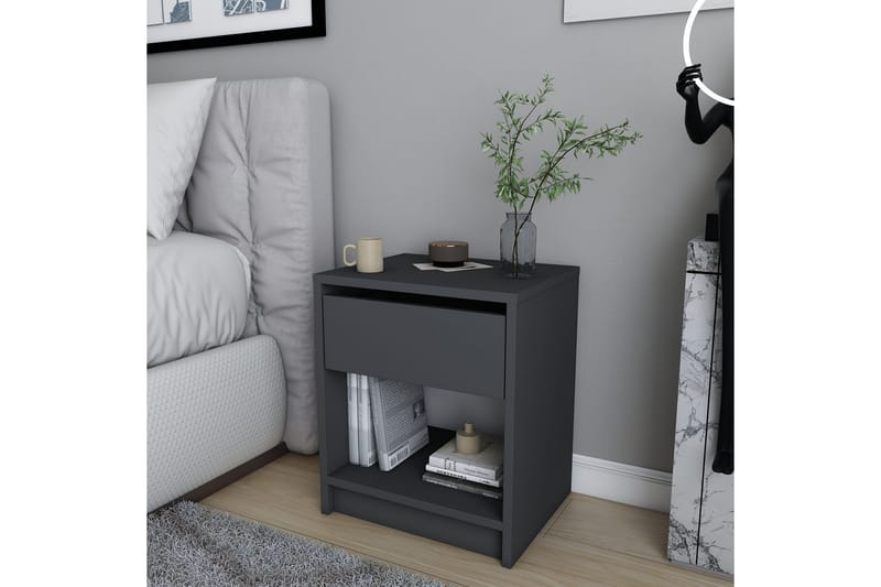 Rinorea Sängbord 44,6x52,8 cm - Antracit - Möbler - Bord & matgrupper - Avlastningsbord - Sängbord & nattduksbord