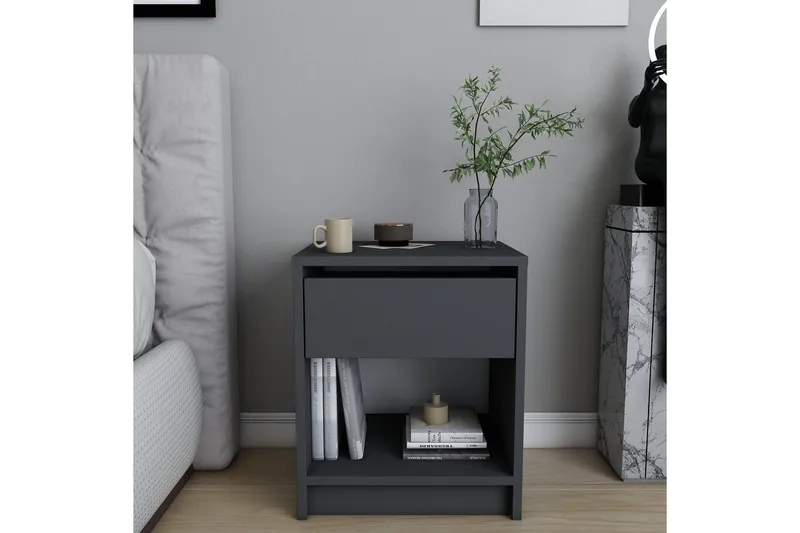 Rinorea Sängbord 44,6x52,8 cm - Antracit - Möbler - Bord & matgrupper - Avlastningsbord - Sängbord & nattduksbord