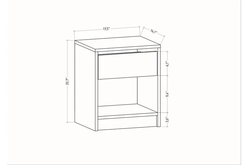 Rinorea Sängbord 44,6x52,8 cm - Brun - Möbler - Bord & matgrupper - Avlastningsbord - Sängbord & nattduksbord