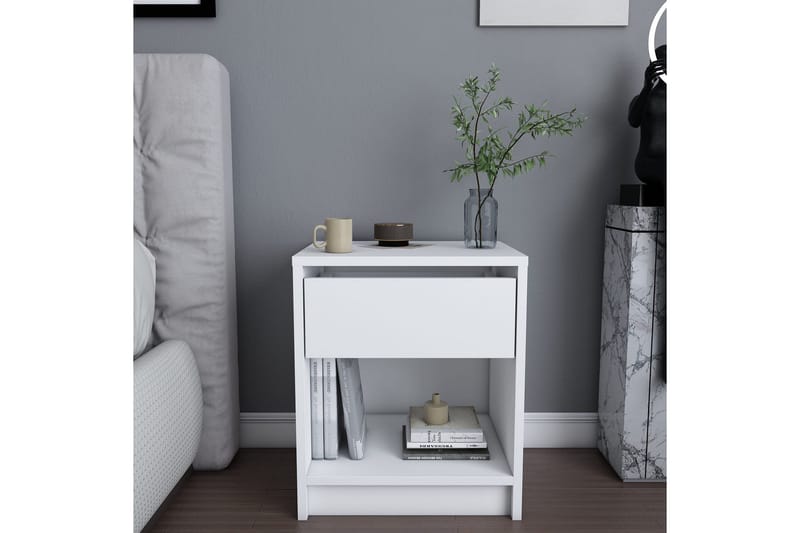 Rinorea Sängbord 44,6x52,8 cm - Vit - Möbler - Bord & matgrupper - Avlastningsbord - Sängbord & nattduksbord