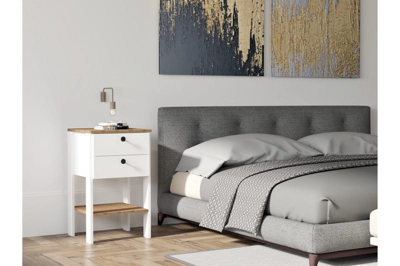 Rinorea Sängbord 44x75 cm - Vit - Möbler - Bord & matgrupper - Avlastningsbord - Sängbord & nattduksbord