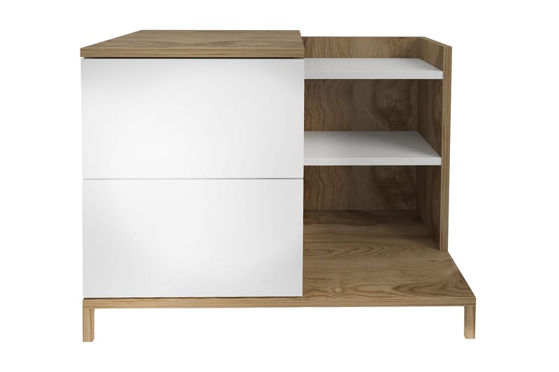 Rinorea Sängbord 72x60 cm - Vit - Sängbord & nattduksbord