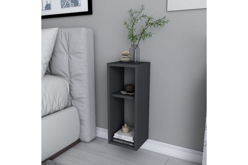 Rinorea Vägghängt Sängbord & Nattduksbord 23,2x59,6 cm i Trä med Valnötsutseende, Förvaring med Hyllor - Antracit - Möbler - Bord & matgrupper - Avlastningsbord - Sängbord & nattduksbord