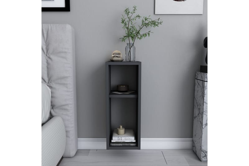 Rinorea Vägghängt Sängbord & Nattduksbord 23,2x59,6 cm i Trä med Valnötsutseende, Förvaring med Hyllor - Antracit - Möbler - Bord & matgrupper - Avlastningsbord - Sängbord & nattduksbord