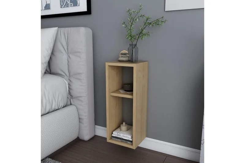 Rinorea Vägghängt Sängbord 23,2x59,6 cm i Trä med Förvaring - Beige - Möbler - Bord & matgrupper - Avlastningsbord - Sängbord & nattduksbord