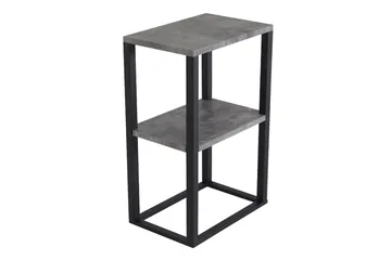 Rise Smalt Sängbord 45 cm med Förvaring i Trä med Metallstativ - Betonggrå - Möbler - Bord & matgrupper - Avlastningsbord - Sängbord & nattduksbord