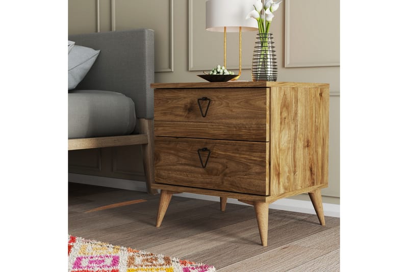 Sängbord & Nattduksbord Heibert Sängbord 52 cm Valnöt - Möbler - Bord & matgrupper - Avlastningsbord - Sängbord & nattduksbord