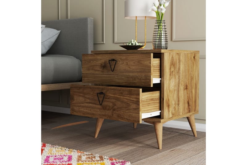 Sängbord & Nattduksbord Heibert Sängbord 52 cm Valnöt - Möbler - Bord & matgrupper - Avlastningsbord - Sängbord & nattduksbord