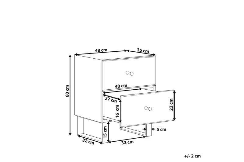 Sängbord 2 lådor spegeleffekt NESLE - Silver - Möbler - Bord & matgrupper - Avlastningsbord - Sängbord & nattduksbord