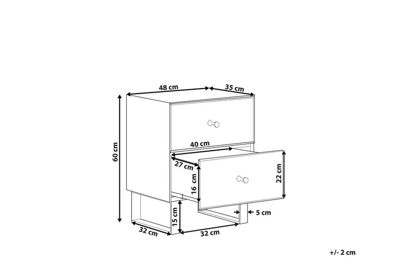 Sängbord 2 lådor spegeleffekt NESLE - Silver - Möbler - Bord & matgrupper - Avlastningsbord - Sängbord & nattduksbord