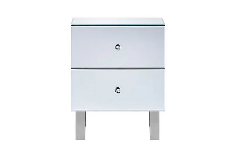 Sängbord 2 lådor spegeleffekt NESLE - Silver - Möbler - Bord & matgrupper - Avlastningsbord - Sängbord & nattduksbord