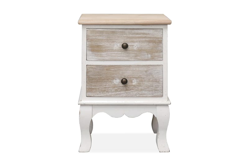 Sängbord 2 st 35x30x50 cm paulownia - Vit - Möbler - Bord & matgrupper - Avlastningsbord - Sängbord & nattduksbord
