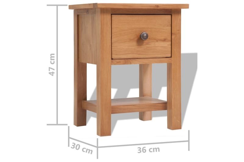 Sängbord 2 st 36x30x47 cm massiv ek - Brun - Möbler - Bord & matgrupper - Avlastningsbord - Sängbord & nattduksbord