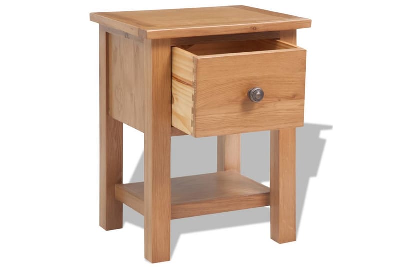 Sängbord 2 st 36x30x47 cm massiv ek - Brun - Möbler - Bord & matgrupper - Avlastningsbord - Sängbord & nattduksbord