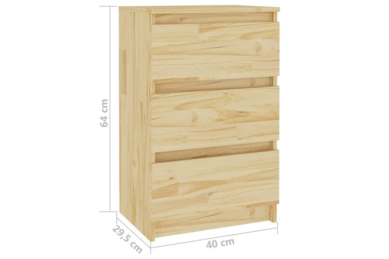 Sängbord 2 st 40x29,5x64 cm massiv furu - Brun - Möbler - Bord & matgrupper - Avlastningsbord - Sängbord & nattduksbord