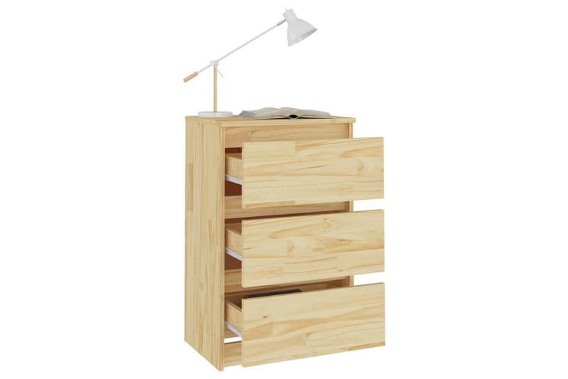 Sängbord 2 st 40x29,5x64 cm massiv furu - Brun - Möbler - Bord & matgrupper - Avlastningsbord - Sängbord & nattduksbord