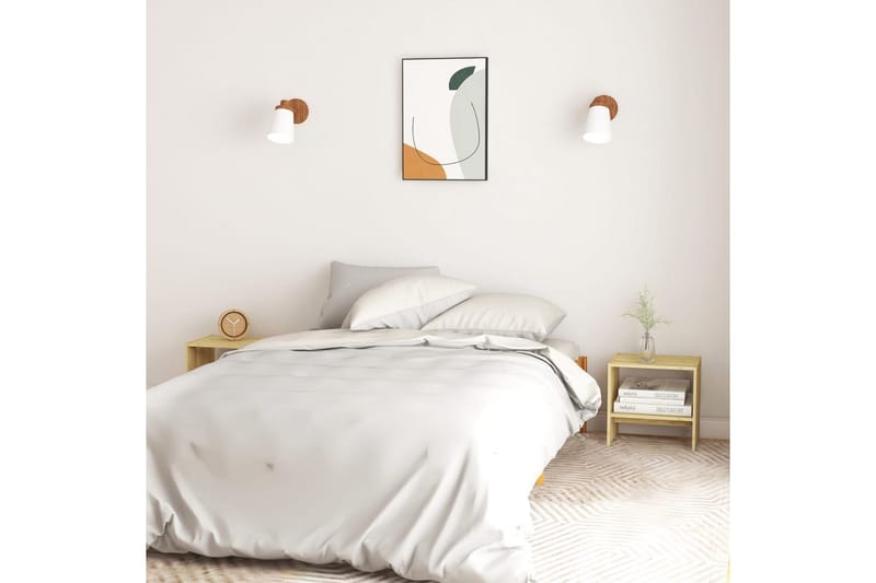 Sängbord 2 st 40x30,5x40 cm massiv furu - Brun - Möbler - Bord & matgrupper - Avlastningsbord - Sängbord & nattduksbord