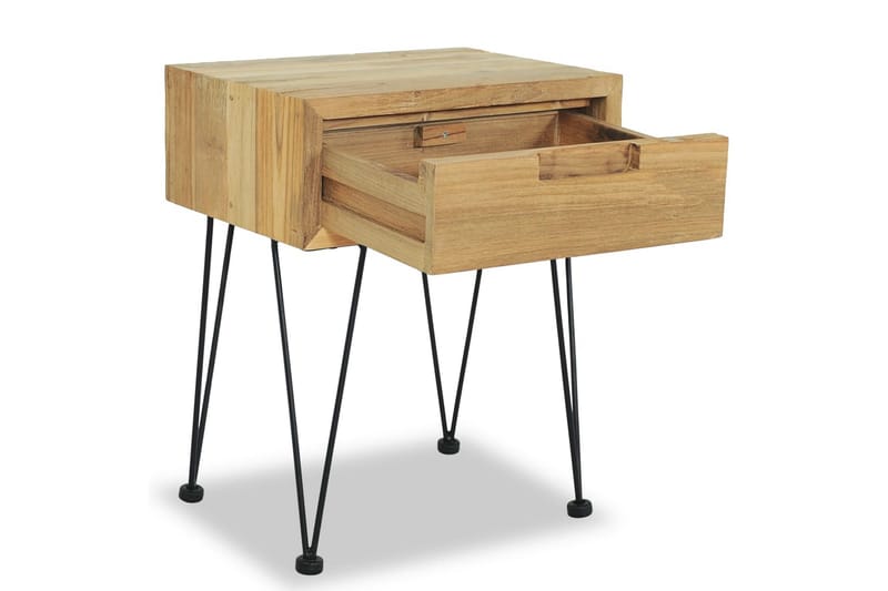 Sängbord 2 st 40x30x50 cm massiv teak - Brun - Möbler - Bord & matgrupper - Avlastningsbord - Sängbord & nattduksbord