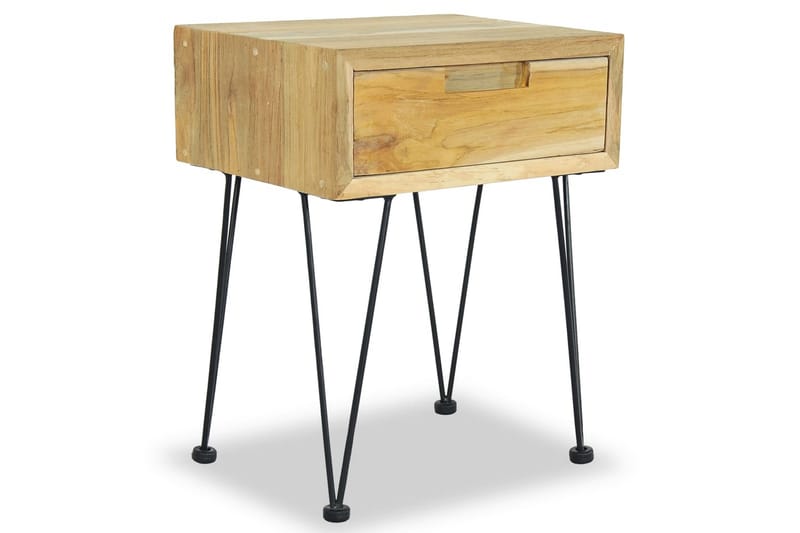 Sängbord 2 st 40x30x50 cm massiv teak - Brun - Möbler - Bord & matgrupper - Avlastningsbord - Sängbord & nattduksbord