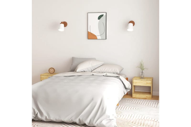 Sängbord 2 st 40x31x40 cm massiv furu - Brun - Möbler - Bord & matgrupper - Avlastningsbord - Sängbord & nattduksbord
