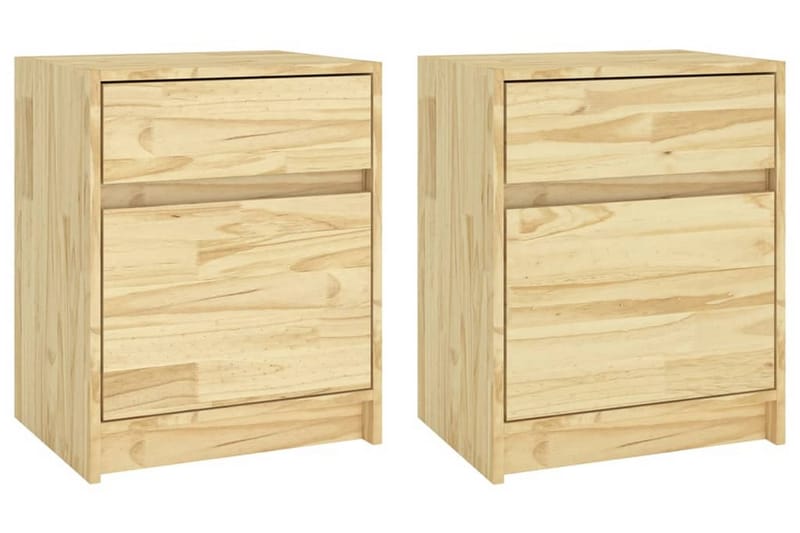 Sängbord 2 st 40x31x50 cm massiv furu - Brun - Möbler - Bord & matgrupper - Avlastningsbord - Sängbord & nattduksbord