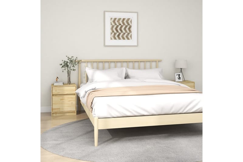 Sängbord 2 st 40x31x50 cm massiv furu - Brun - Sängbord & nattduksbord