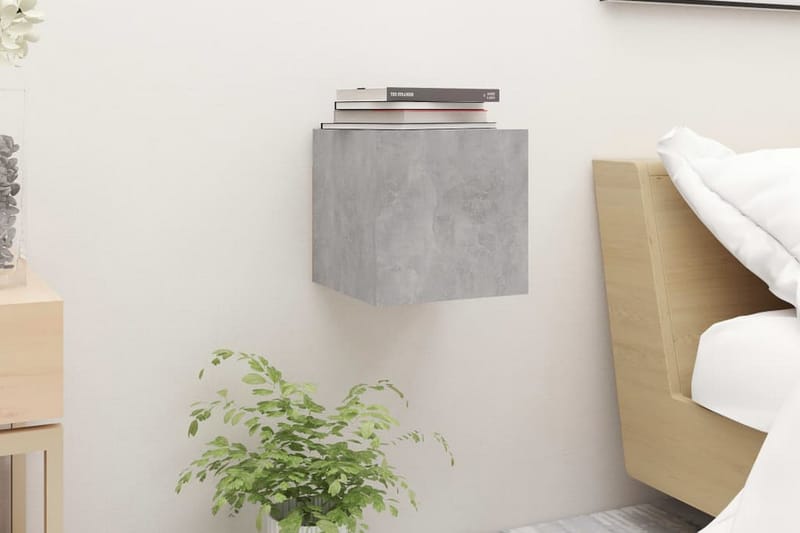 Sängbord 2 st betonggrå 30,5x30x30 cm spånskiva - Grå - Möbler - Bord & matgrupper - Avlastningsbord - Sängbord & nattduksbord