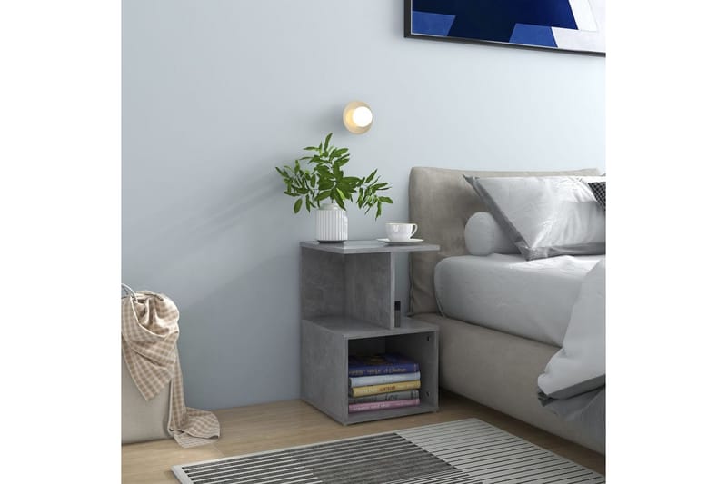 Sängbord 2 st Betonggrå 35x35x55 cm spånskiva - Grå - Möbler - Bord & matgrupper - Avlastningsbord - Sängbord & nattduksbord