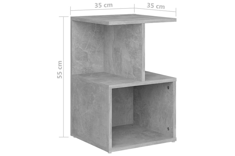 Sängbord 2 st Betonggrå 35x35x55 cm spånskiva - Grå - Sängbord & nattduksbord