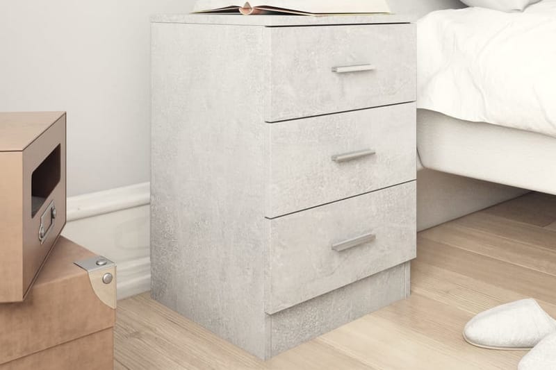 Sängbord 2 st betonggrå 38x35x56 cm spånskiva - Grå - Möbler - Bord & matgrupper - Avlastningsbord - Sängbord & nattduksbord