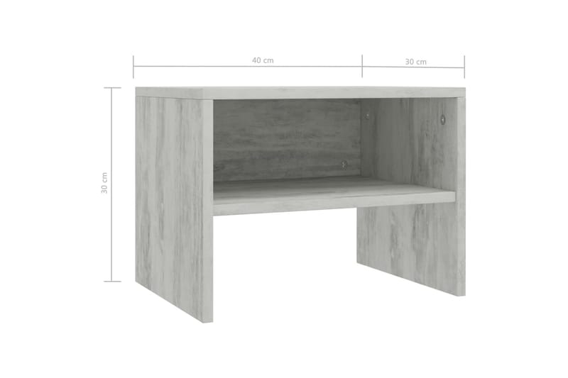 Sängbord 2 st betonggrå 40x30x30 cm spånskiva - Grå - Möbler - Bord & matgrupper - Avlastningsbord - Sängbord & nattduksbord