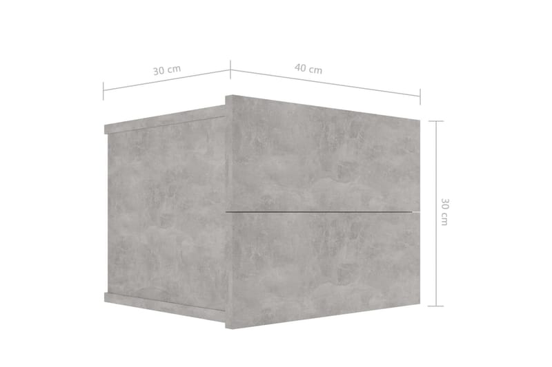 Sängbord 2 st betonggrå 40x30x30 cm spånskiva - Grå - Möbler - Bord & matgrupper - Avlastningsbord - Sängbord & nattduksbord