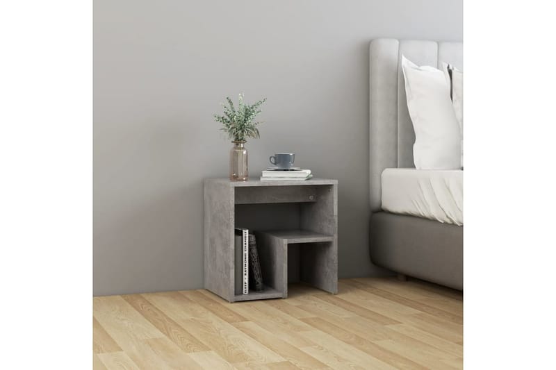Sängbord 2 st betonggrå 40x30x40 cm spånskiva - Grå - Möbler - Bord & matgrupper - Avlastningsbord - Sängbord & nattduksbord