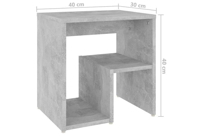 Sängbord 2 st betonggrå 40x30x40 cm spånskiva - Grå - Möbler - Bord & matgrupper - Avlastningsbord - Sängbord & nattduksbord