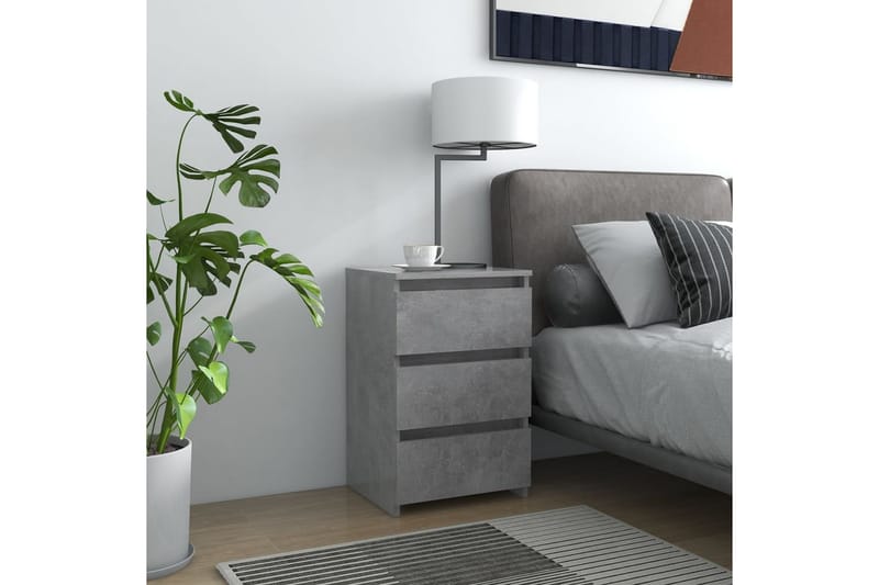 Sängbord 2 st betonggrå 40x35x62,5 cm spånskiva - Grå - Möbler - Bord & matgrupper - Avlastningsbord - Sängbord & nattduksbord