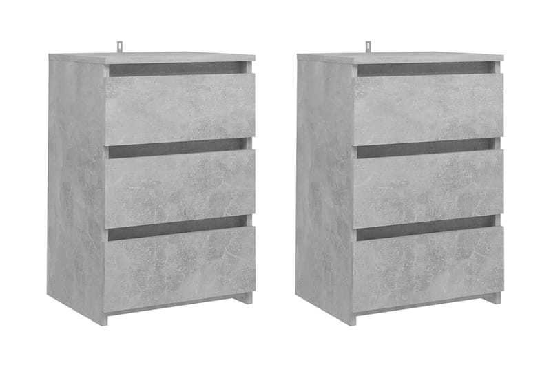Sängbord 2 st betonggrå 40x35x62,5 cm spånskiva - Grå - Möbler - Bord & matgrupper - Avlastningsbord - Sängbord & nattduksbord