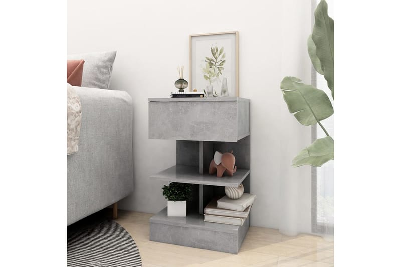 Sängbord 2 st betonggrå 40x35x65 cm - Grå - Möbler - Bord & matgrupper - Avlastningsbord - Sängbord & nattduksbord