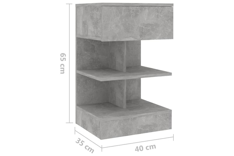 Sängbord 2 st betonggrå 40x35x65 cm - Grå - Möbler - Bord & matgrupper - Avlastningsbord - Sängbord & nattduksbord