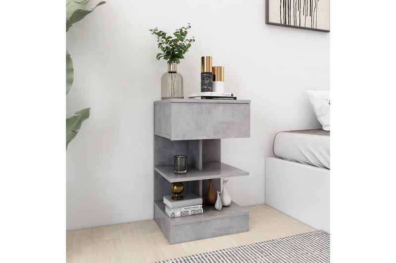 Sängbord 2 st betonggrå 40x35x65 cm - Grå - Möbler - Bord & matgrupper - Avlastningsbord - Sängbord & nattduksbord