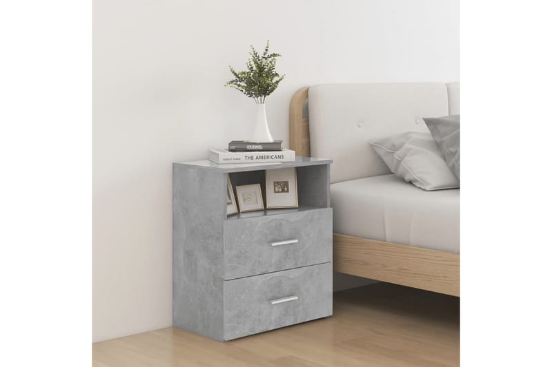 Sängbord 2 st betonggrå 50x32x60 cm - Grå - Möbler - Bord & matgrupper - Avlastningsbord - Sängbord & nattduksbord