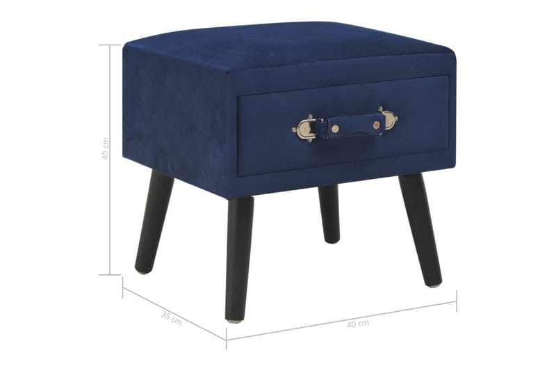Sängbord 2 st blå 40x35x40 cm sammet - Blå - Möbler - Bord & matgrupper - Avlastningsbord - Sängbord & nattduksbord
