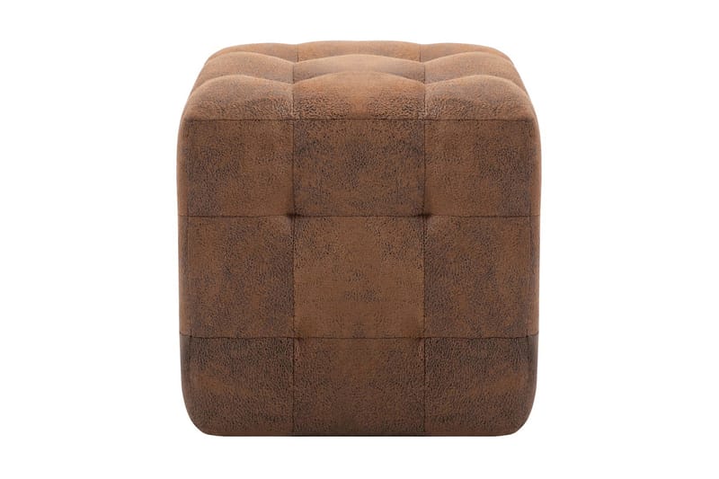 Sängbord 2 st brun 30x30x30 cm konstmocka - Brun - Möbler - Bord & matgrupper - Avlastningsbord - Sängbord & nattduksbord