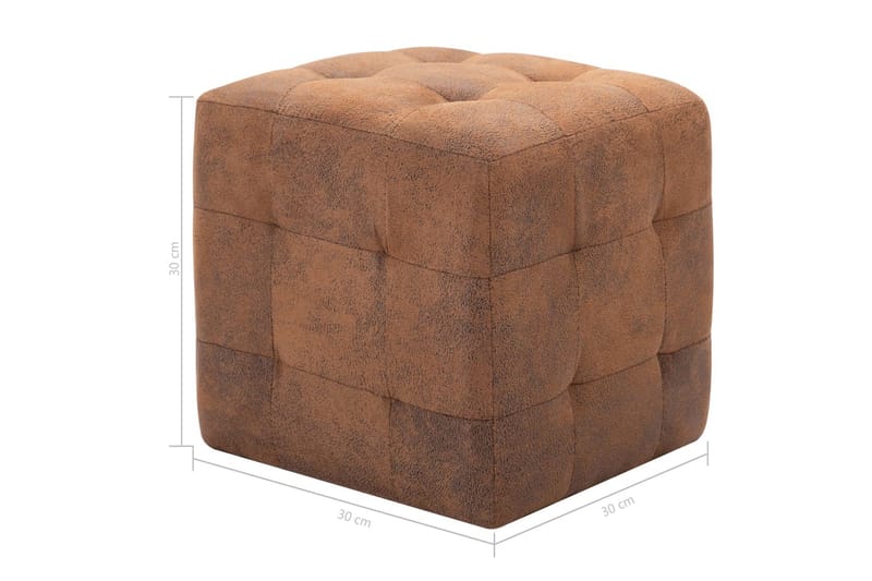 Sängbord 2 st brun 30x30x30 cm konstmocka - Brun - Möbler - Bord & matgrupper - Avlastningsbord - Sängbord & nattduksbord