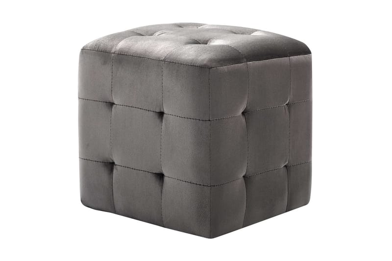 Sängbord 2 st grå 30x30x30 cm sammetstyg - Grå - Möbler - Bord & matgrupper - Avlastningsbord - Sängbord & nattduksbord