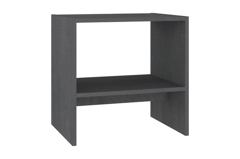Sängbord 2 st grå 40x30,5x40 cm massiv furu - Grå - Möbler - Bord & matgrupper - Avlastningsbord - Sängbord & nattduksbord