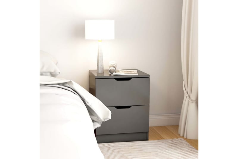 Sängbord 2 st grå 40x40x50cm spånskiva - Grå - Sängbord & nattduksbord