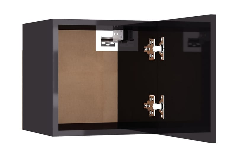 Sängbord 2 st grå högglans 30,5x30x30 cm spånskiva - Grå - Sängbord & nattduksbord