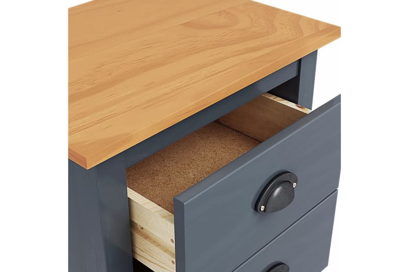 Sängbord 2 st Hill Range 46x35x49,5 cm massiv furu - Grå - Möbler - Bord & matgrupper - Avlastningsbord - Sängbord & nattduksbord