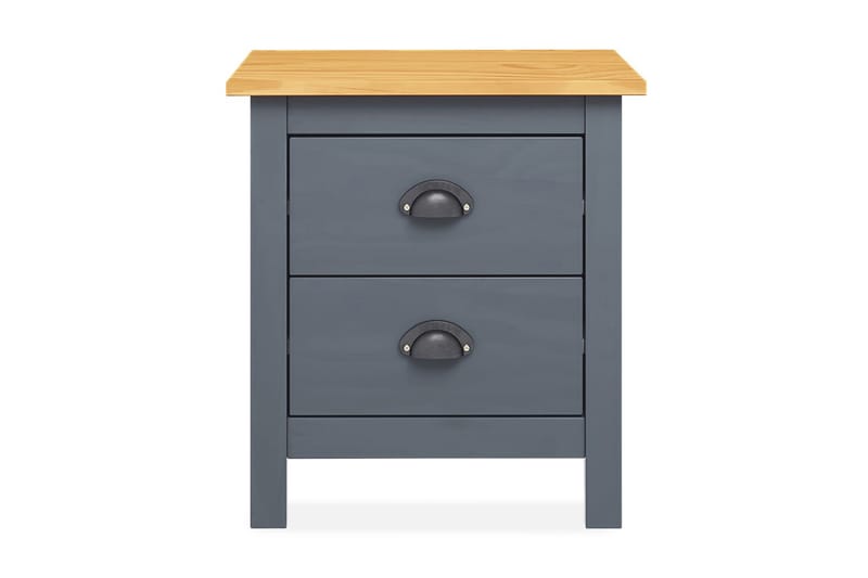 Sängbord 2 st Hill Range 46x35x49,5 cm massiv furu - Grå - Möbler - Bord & matgrupper - Avlastningsbord - Sängbord & nattduksbord