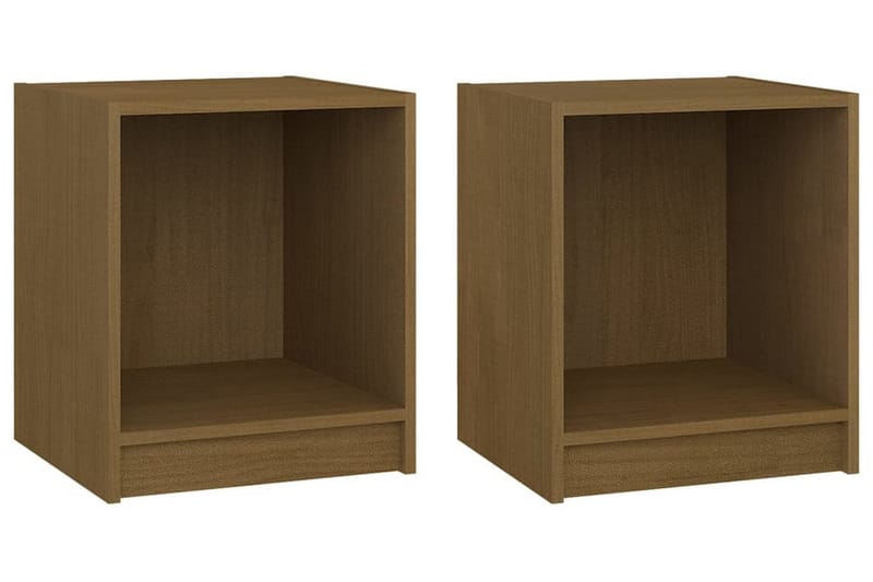 Sängbord 2 st honungsbrun 35,5x33,5x41,5 cm massivt furu - Brun - Möbler - Bord & matgrupper - Avlastningsbord - Sängbord & nattduksbord